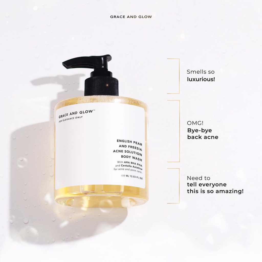 BPOM Grace Glow Black Opium Brightening English Pear Freesia Anti  Acne Body Wash Body Lotion Deodorant Hair mist Lulur ORIGINAL