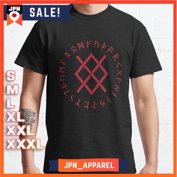 Jual Kaos Premium Red Gungnir Norse Odin Viking Elder Futhark Runes ...