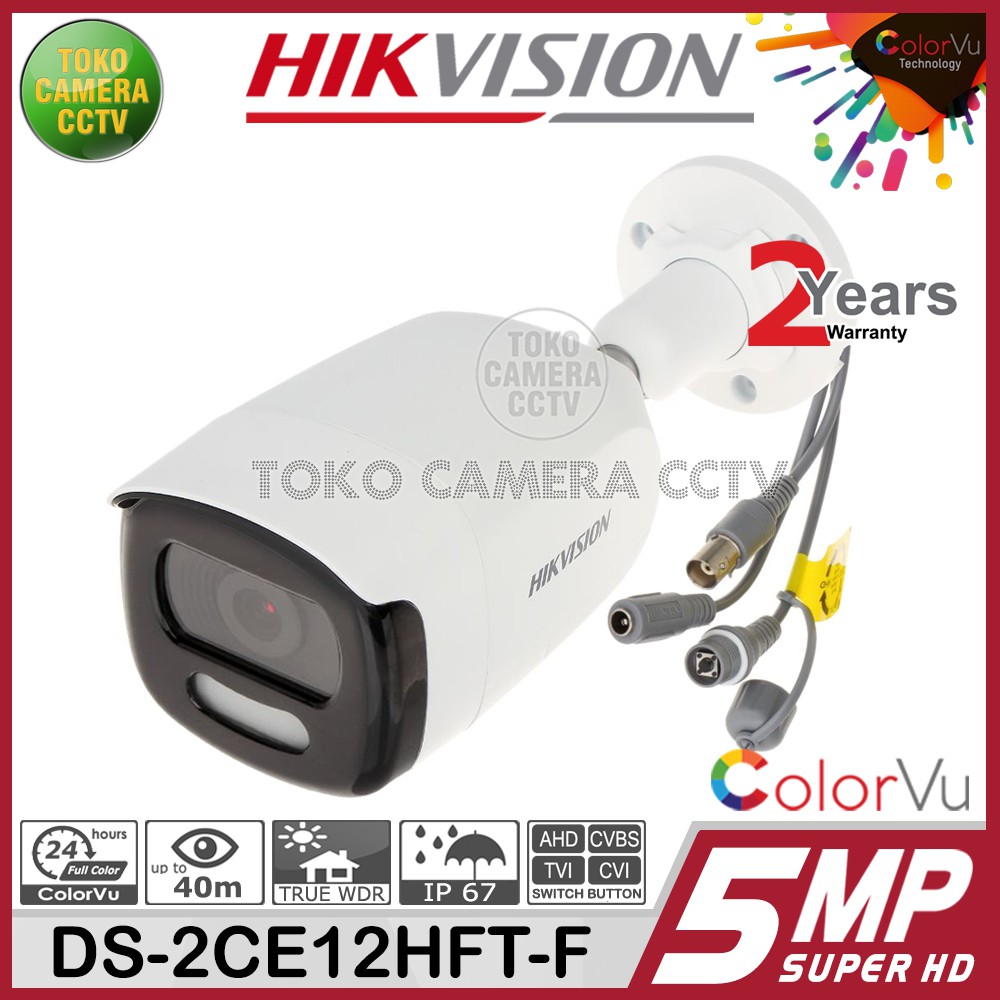 Jual KAMERA CCTV OUTDOOR 5MP COLORVU HIKVISION DS-2CE12HFT-F | Shopee ...