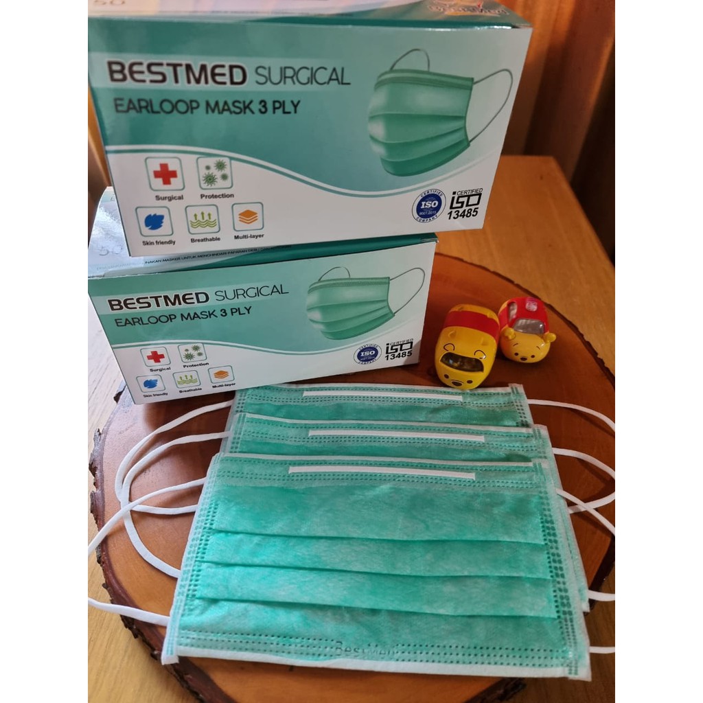 Jual Bestmed Masker Medis Surgical 3Ply Earloop Dan Headloop 1 Kotak ...