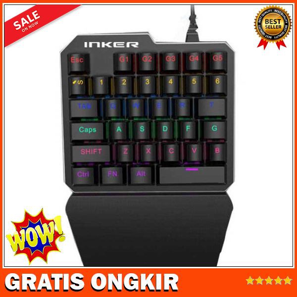 Jual INKER SINGLE HAND MECHANICAL GAMING KEYBOARD RGB - K9 | Shopee ...