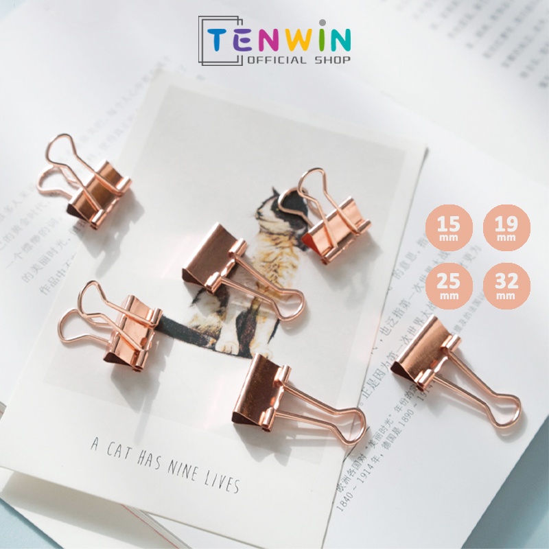 Jual Binder Clip Penjepit Kertas Paper Clip Rose Gold Penjepit Rose Gold Isi Tenwin Shopee