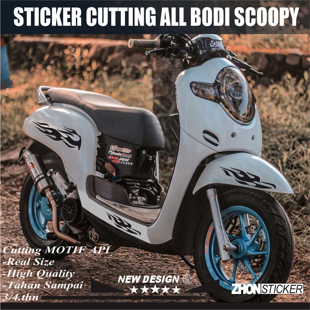 Jual sticker cutting motif api variasi all bodi motor scoopy simple ...