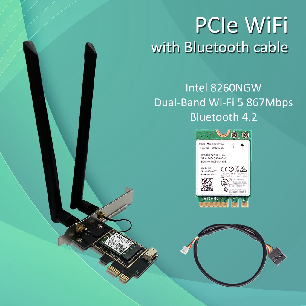 Jual PCIe x1 WiFi M.2 NGFF Wireless Card Set Bluetooth Adapter PCI