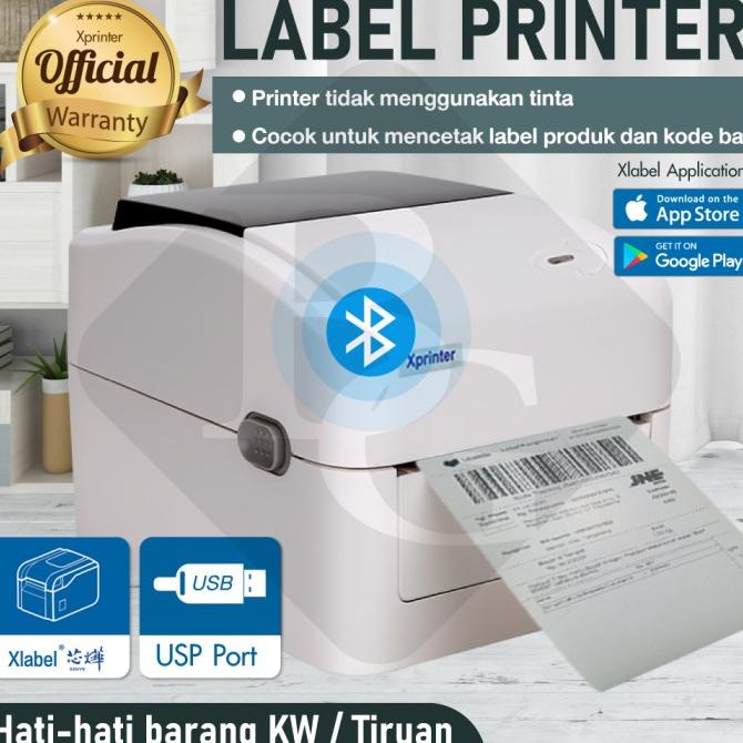 Jual Printer Barcode Label Thermal Xprinter Bluetooth Usb Model Xp B New Putih Shopee