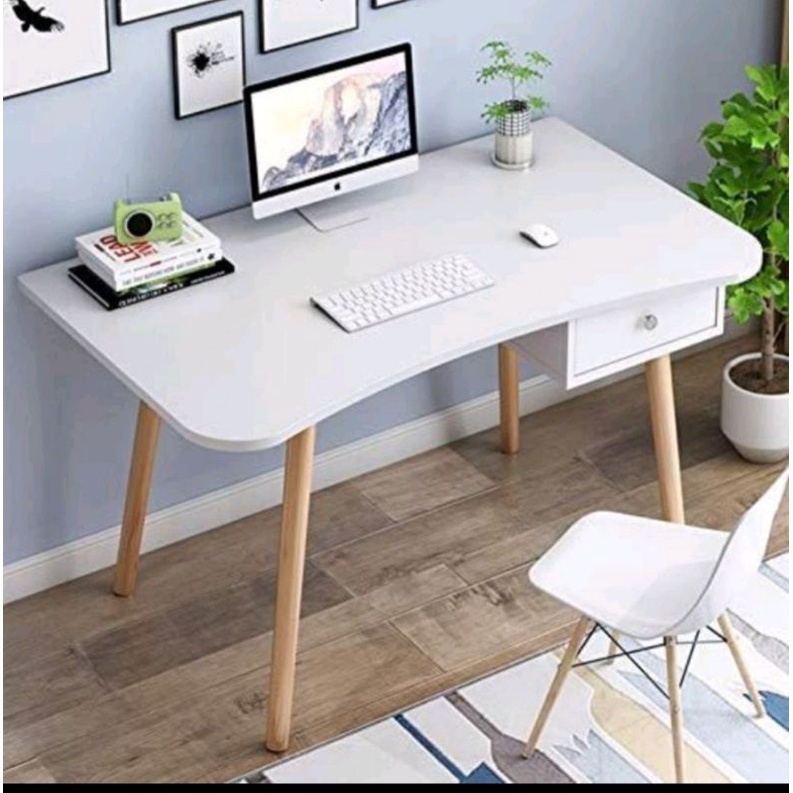 Jual promo meja kerja minimalis model terbaru custom meja belajar laci