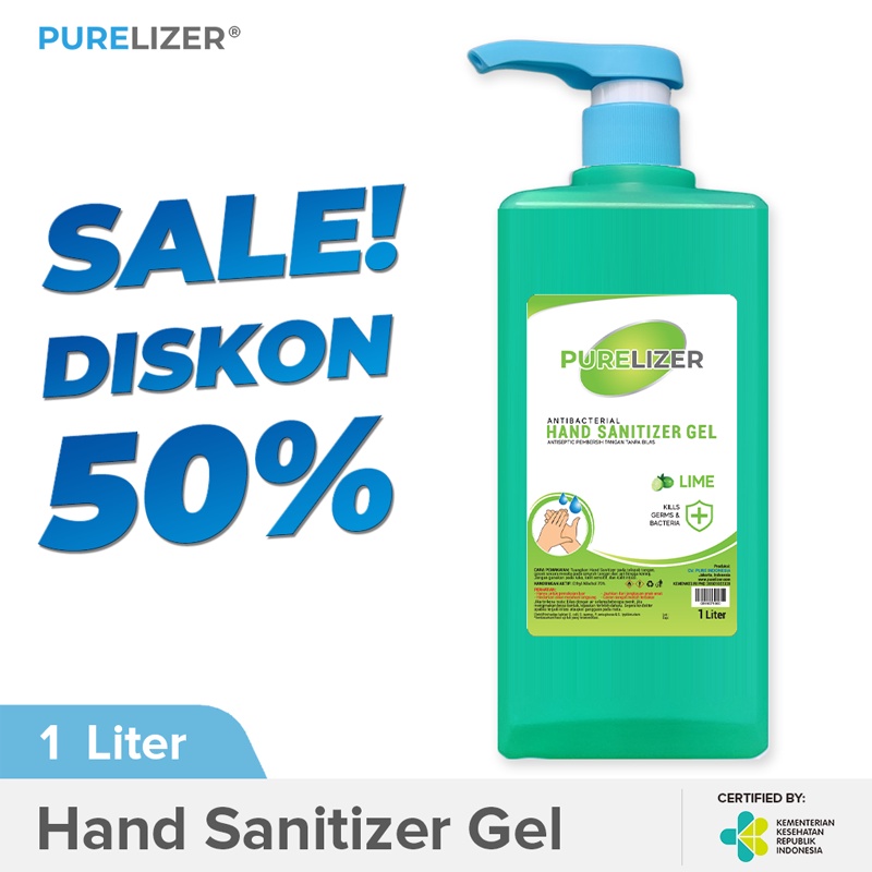 Jual Hand Sanitizer Gel 1 Liter Purelizer 1l Handsanitizer 1000ml