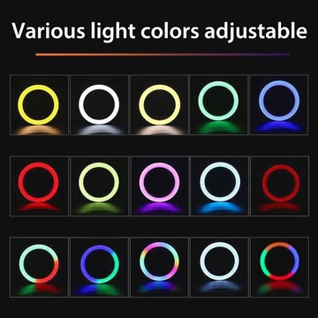 Mixio 45Cm 18Inc Ring Light Rgb Rainbow Tripod 2.1M