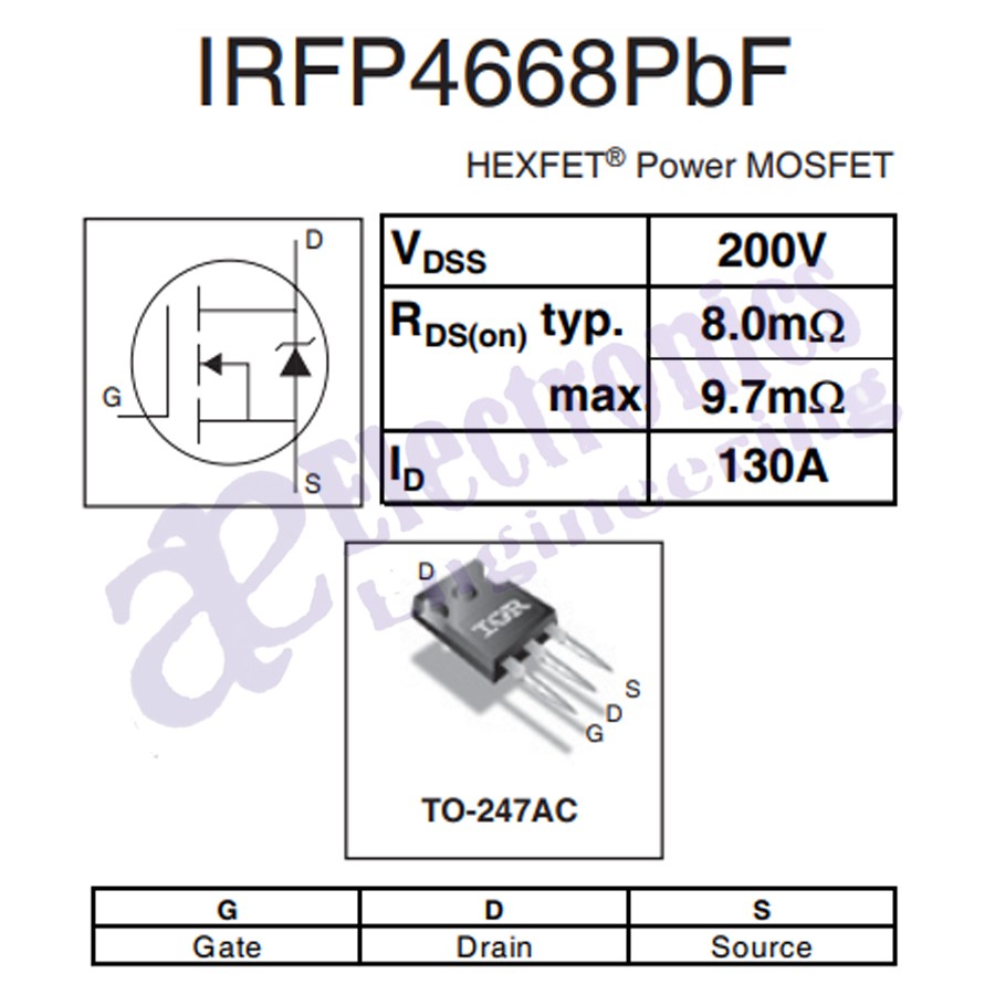 COD☆Original Authentic IRFP4668PBF TO-247  AC  N-channel 200V 130A In Line Mosfet I.1356212776
