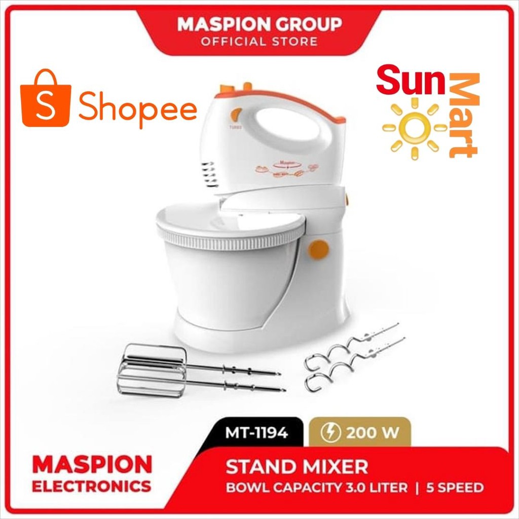 Jual Maspion Mixer Com MT1194 / Maspion Hand Stand Mixer MT 1194