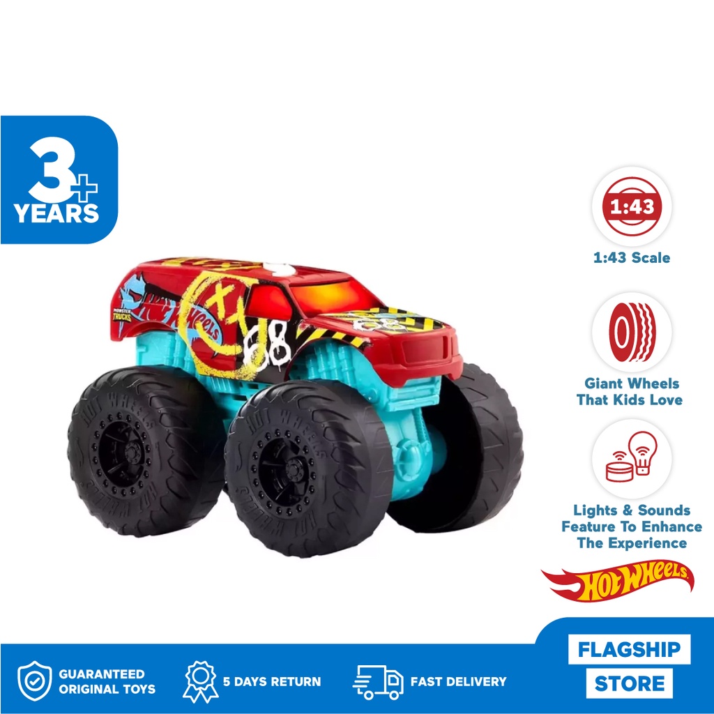 Jual Hot Wheels Monster Vehicles Trucks 1:43 With Lights & Sounds ...