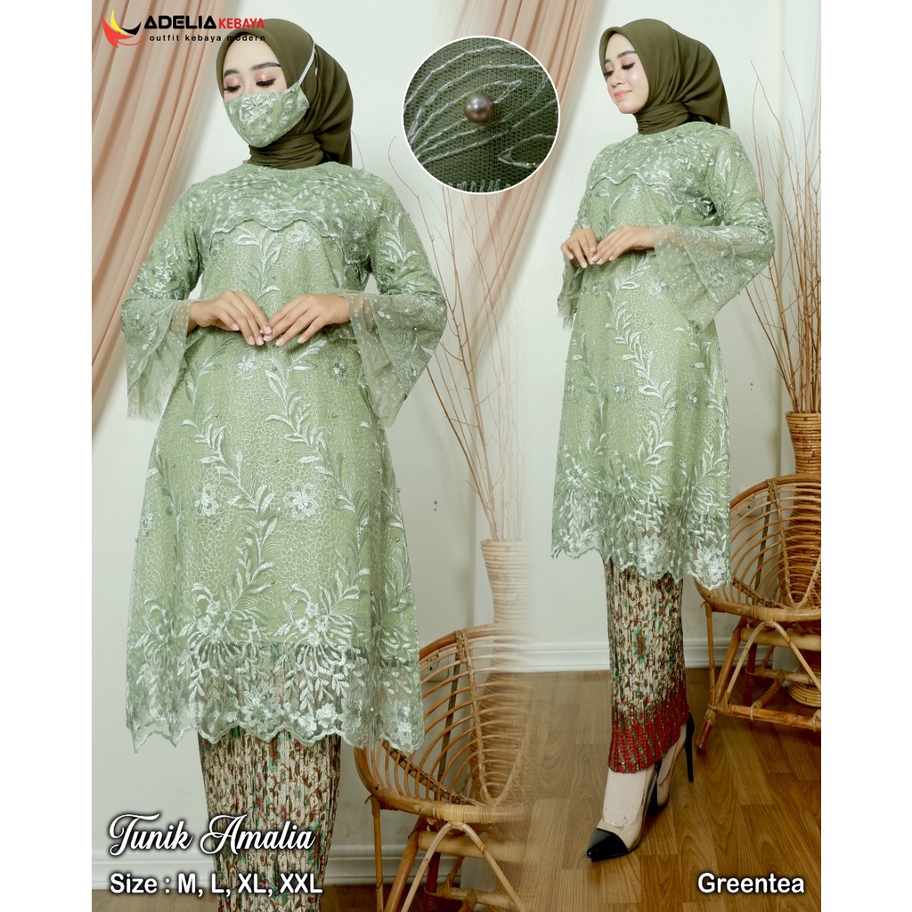 Jual Quallo - STELAN KEBAYA TUNIK AMALIA - BAJU KEBAYA TUNIK TULLE