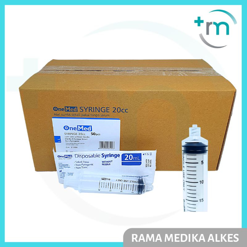 Jual Spuit Syringe 20cc / 20 cc ml Luer Lock ( LL ) Onemed (harga per ...