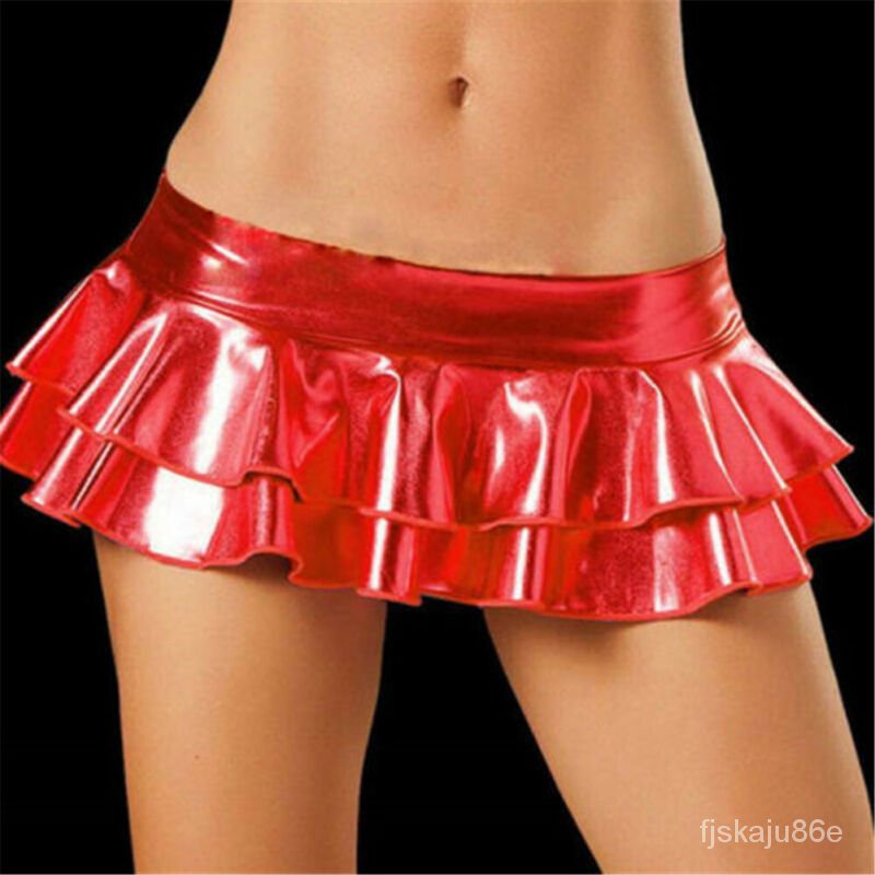 Jual Sexy Latex Skirt Women Pvc Pole Dancing Club Wear Short Skirts 6 Colors Patent Leather