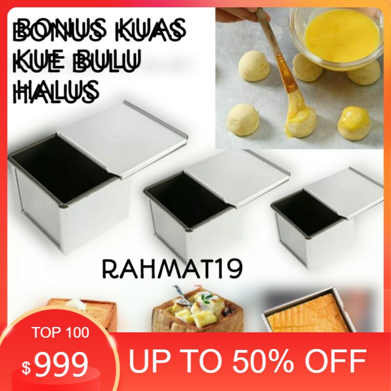 Jual loyang kubus persegi kotak/cetakan roti tawar tutup antilengket ...