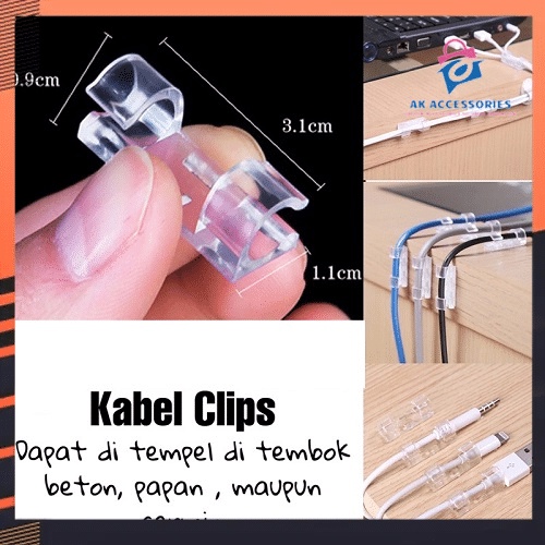 Jual Akacc Klip Kabel Organizer Isi Pcs Pengikat Perapih Kabel