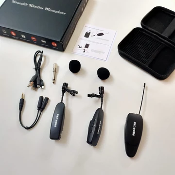 Microphone Mic Clip On Wireless UHF Youtuber PRANK VLOG Untuk Smartphone HP Kamera DSLR
