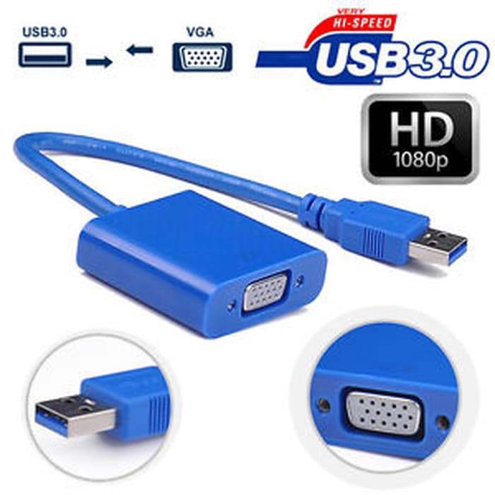 Jual USB 3.0 to VGA Display Adapter Konverter Kabel Shopee Indonesia