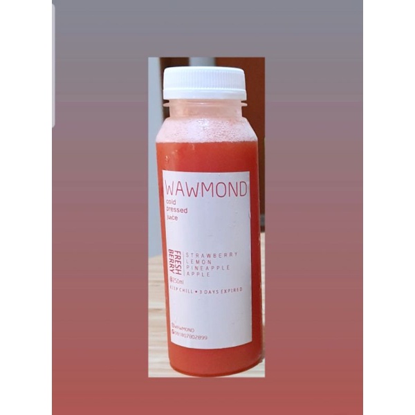 Jual Fresh Berry Cold Pressed Juice (Jus Murni Strawberry, Nanas, Apel
