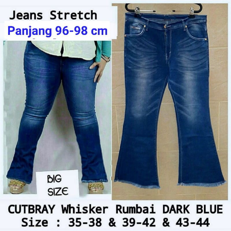 Jual *JEANS CUTBRAY JUMBO WHISKER RUMBAI Dark Blue, Size : 30-38,39-44 ...