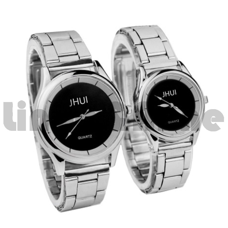 Jual Jam Tangan Jhui Casual Wanita Pria Bisnis Stainless Steel Analog ...