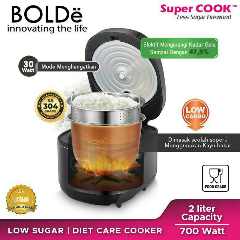Jual BOLDE SUPER COOK LESS SUGAR FIREWOOD MAGIC COM DIGITAL RICE