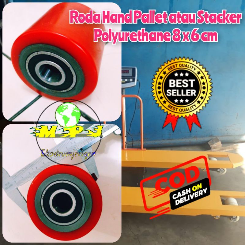 Jual Roda Hand Pallet PU Polyurethane 80 x 60 mm | Shopee Indonesia