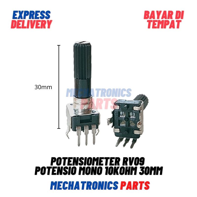 Jual Potensiometer RV09 potensio Mono 10KOHM 30mm | Shopee Indonesia