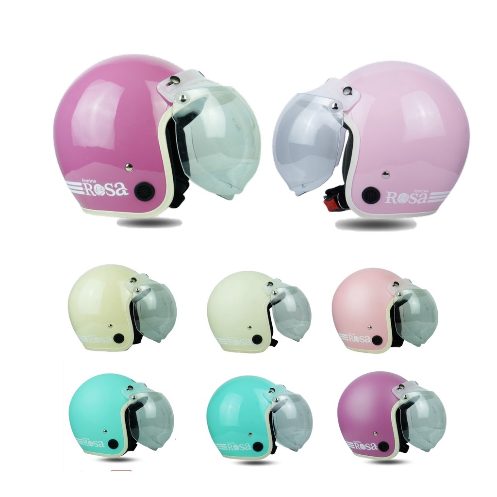 Jual Helm Bogo Dewasa Viral Wanita Cewek Retro Motor SNI | Shopee Indonesia