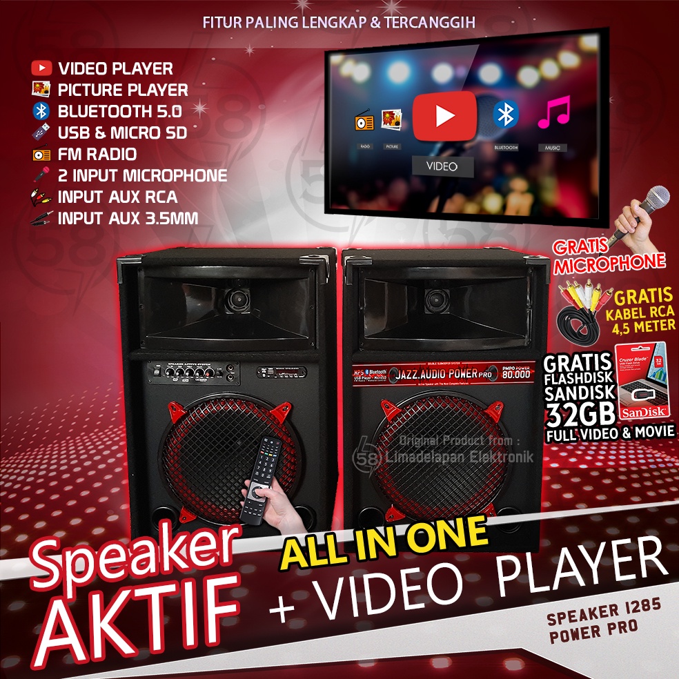 Jual AKATRON SPEAKER AKTIF AKATRON 12 INCH ALL IN ONE BISA VIDEO PLAYER