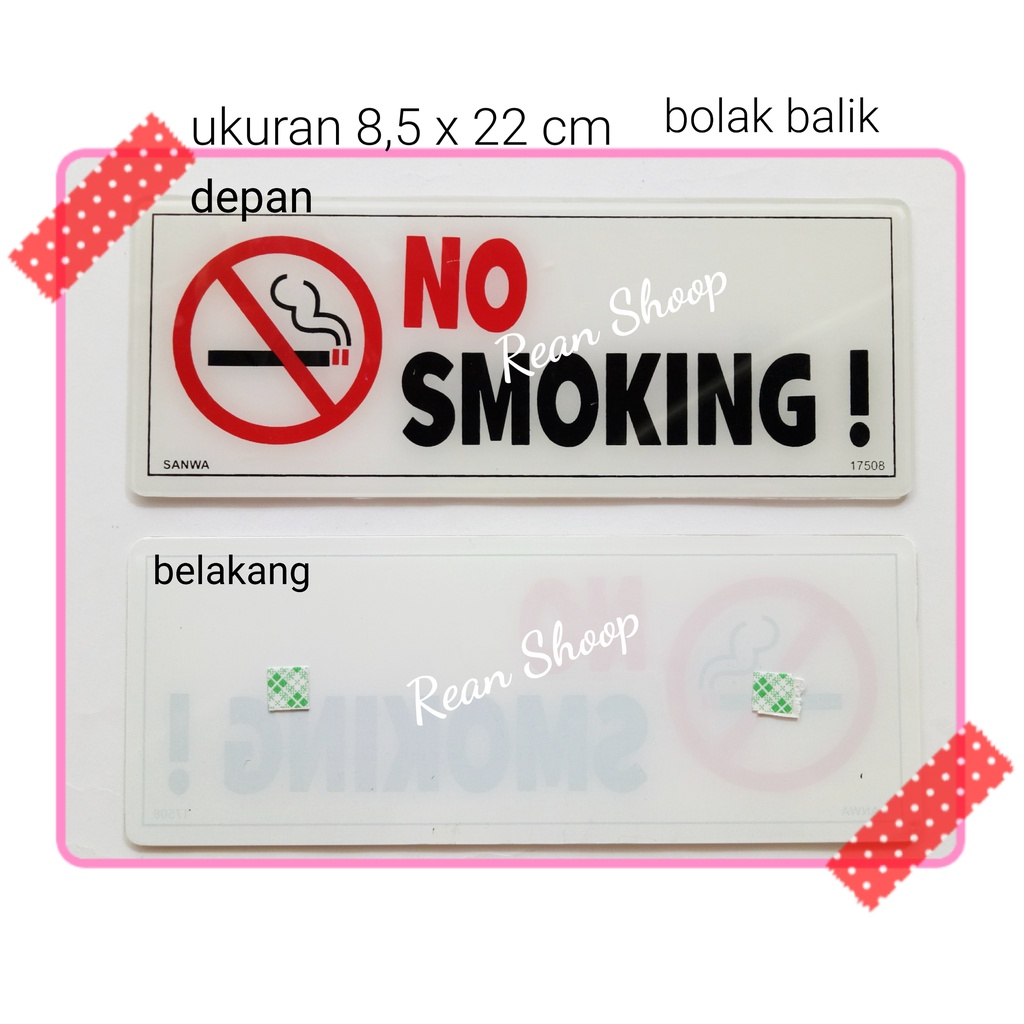 Jual sign board sign label acrylic akrilik papan petunjuk NO SMOKING ...