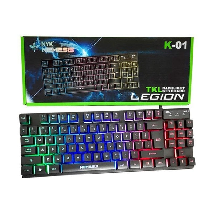 Jual Gaming Keyboard Tenkeyless Rainbow LED NYK TKL K01 Original ...