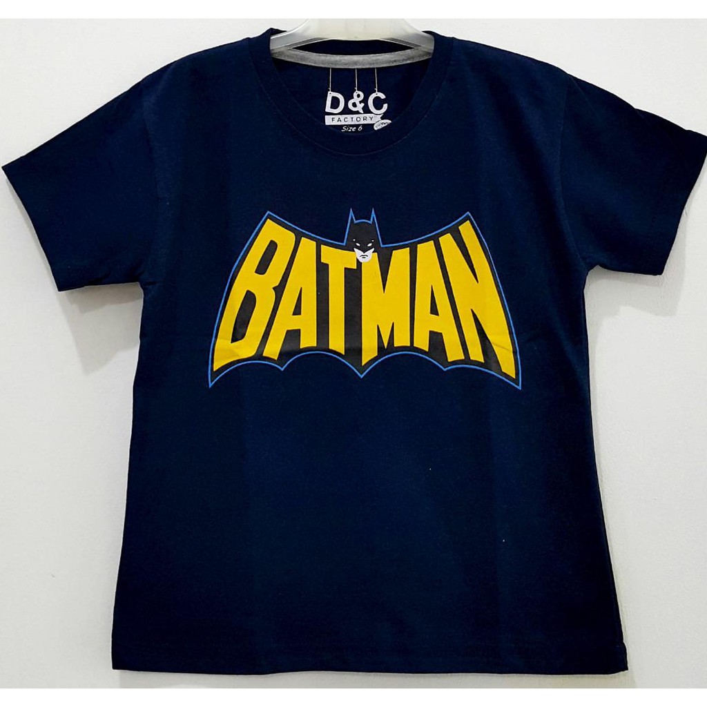 Jual Kaos Karakter Batman Tulisan Kuning Navy - AK | Shopee Indonesia