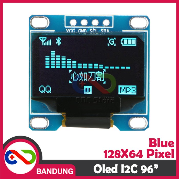 Jual OLED LCD BLUE 0.96î I2C 128X64 DISPLAY MODULE BIRU | Shopee Indonesia