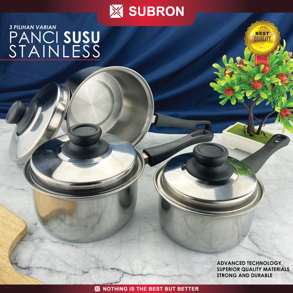 Jual SUBRON Panci Susu 16cm 18cm Tutup Stainless Tinggi Masak Sup Soup ...