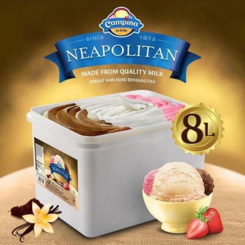 Jual ice cream campina neapolitan 8L | Shopee Indonesia