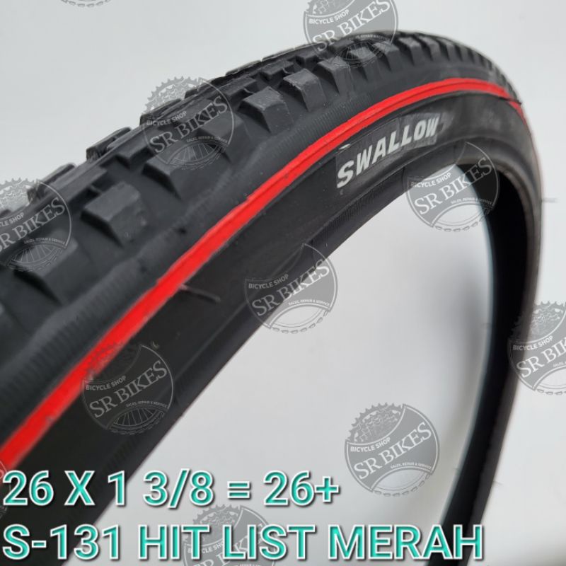 Jual Ban Luar 26 X 1 38 Sepeda Jengki Ctb Hitam Lis Merah Swallow Deli Tire Shopee Indonesia 