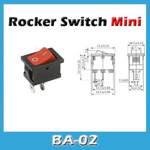 Jual Switch Kalkulator Super Mini On Off Rocker Switch Mini 2P 2 Pin 2 ...
