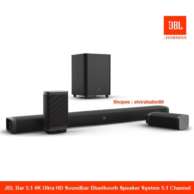 Jbl .1-Channel 4k Ultra Hd Sound Bar With True Wireless Surround Speaker Jblbar51blkep 500x500