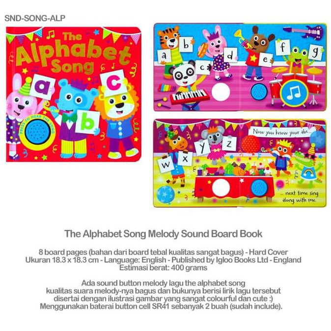 Jual Buku Anak The Alphabet Song Melody Sound Board Book | Shopee Indonesia