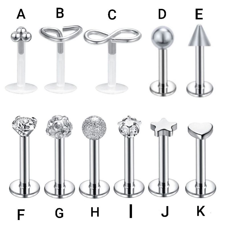 Jual 1PCS Anting Piercing Screw EarLobe Labret Helix Tragus Stainless ...