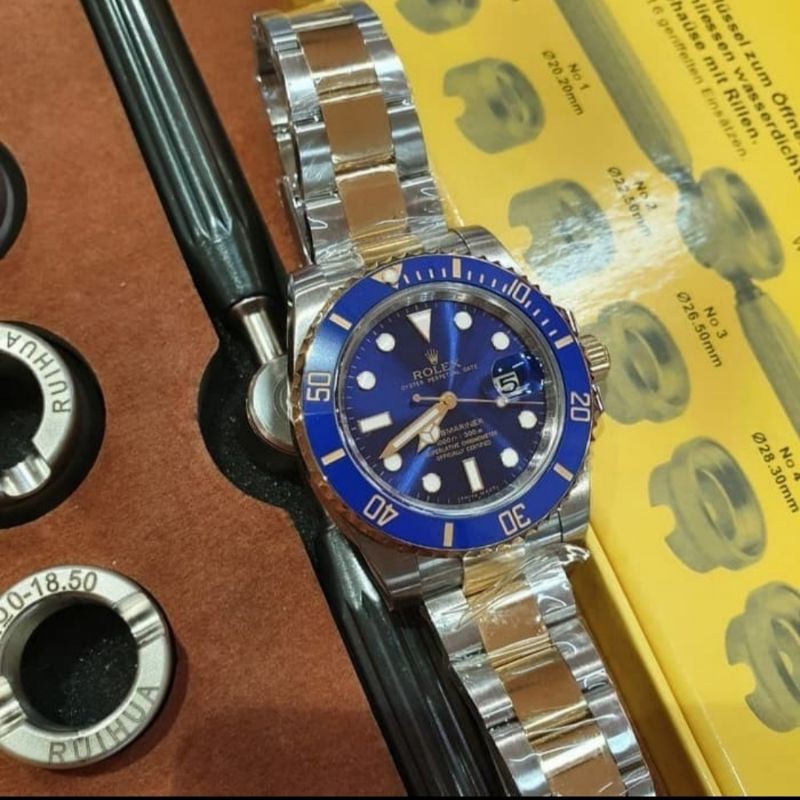 Jual Jam Tangan Merek Rolex Submariner Blue Automatic Swiss Clone By AR FACTORY 4.0cm Shopee Indonesia