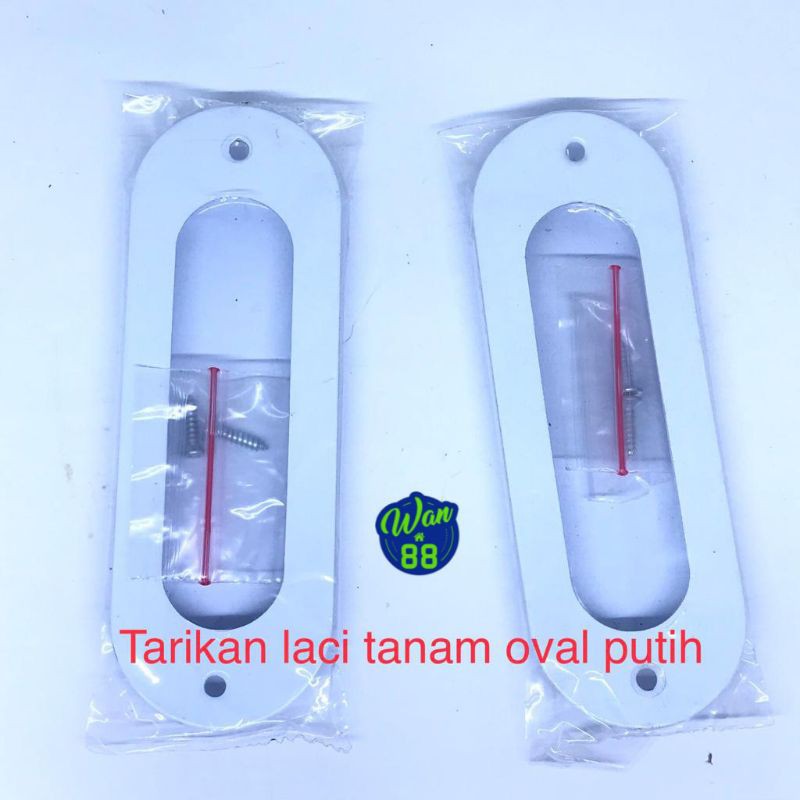 Jual Tarikan tanam/ Handle Com Oval Putih Tarikan pintu Sleding/geser ...