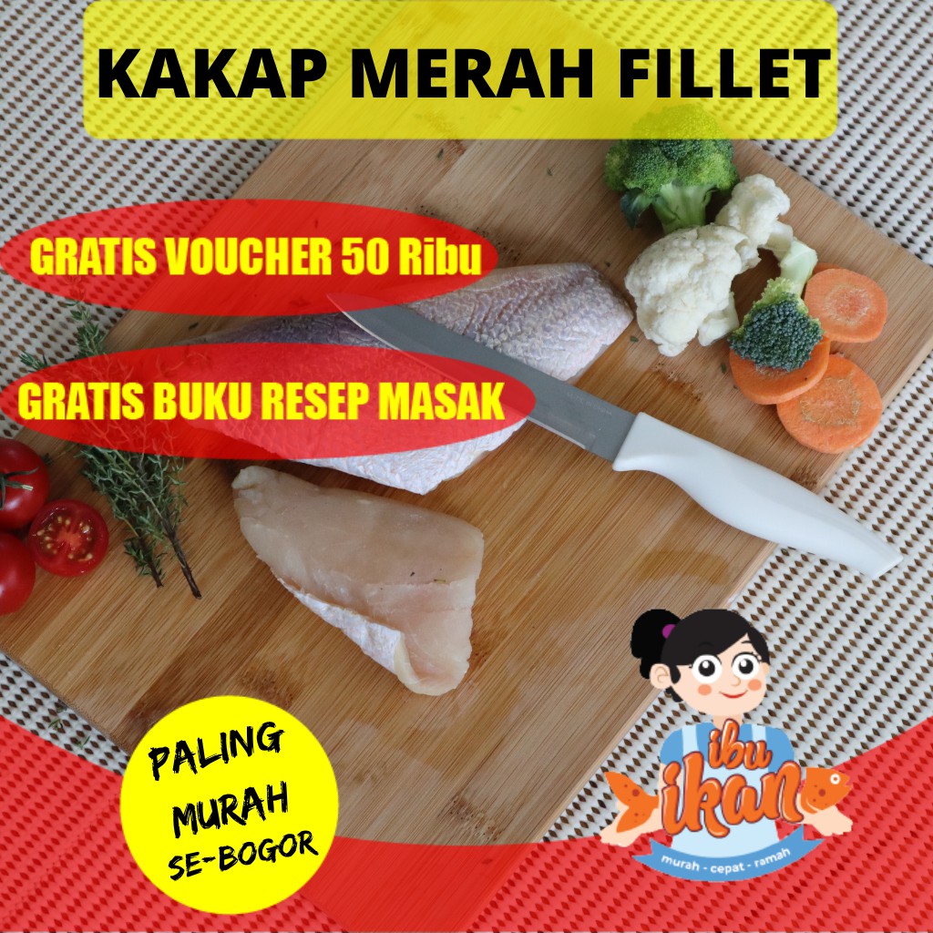 Jual Ikan Kakap Merah 500 Gram Segar Super Fillet Bentuk Steak Shopee