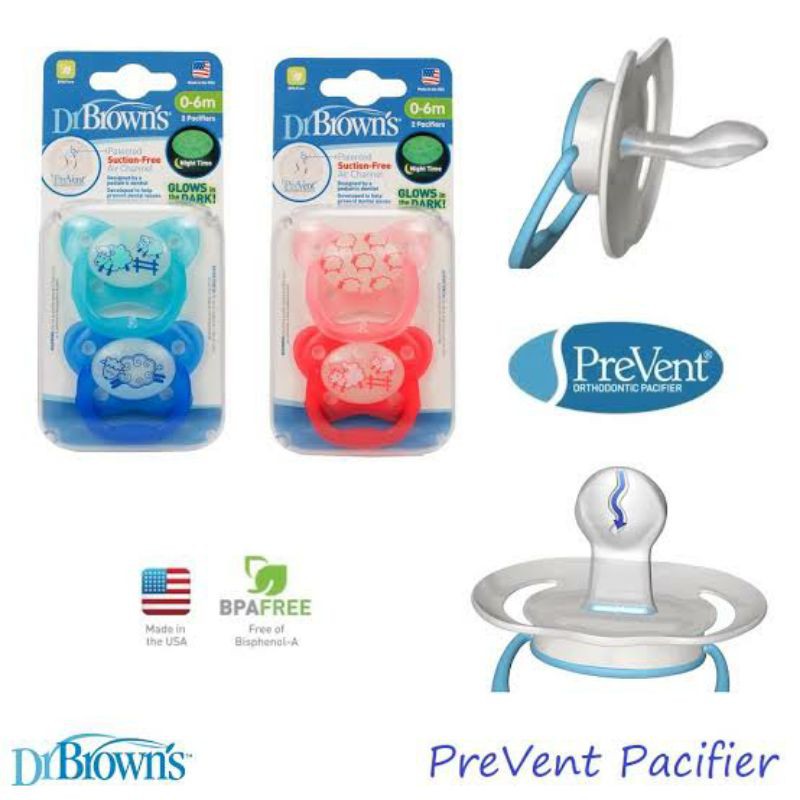 Jual Dr. Brown's Prevent Pacifier 0-6m (2pc) | Shopee Indonesia