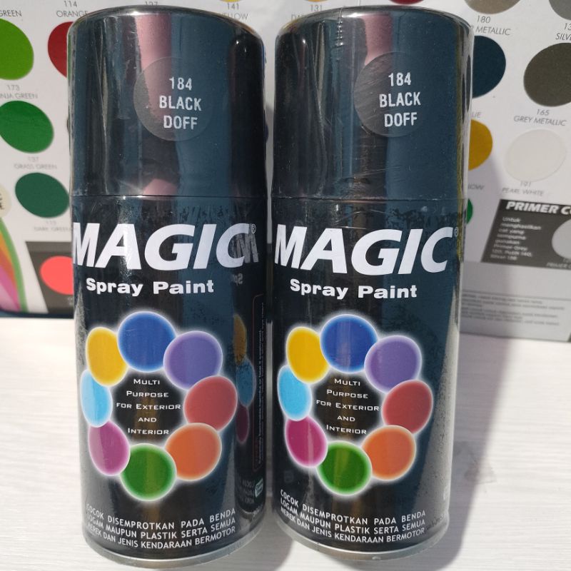 Jual Magic Spray Paint Pilox Pilok Black Doff Hitam Dop 184 Magic 300cc