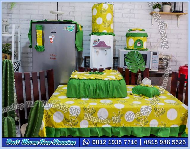 Jual KITCHEN SET COVER/HOME SET TAPLAK MEJA MAKAN MOTIF BUNGA TULIP ...