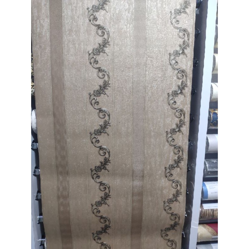 Jual Wallpaper Dinding Premium Wallpaper Vinyl Motif Batik Garis Coklat Elegant Shopee Indonesia