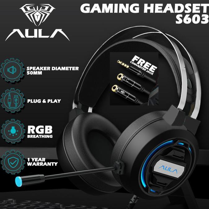 Jual Headset Gaming AULA S603 – RGB Breathing Stereo | Shopee Indonesia