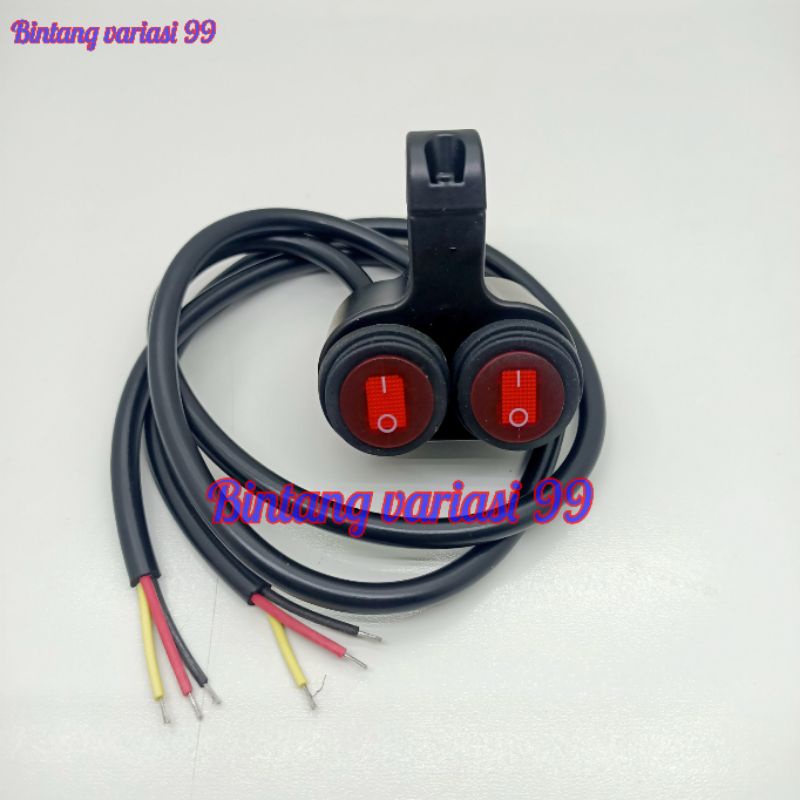 Jual Saklar On Off Stang Lampu 2 Tombol Breket Stang Motor Universal ...
